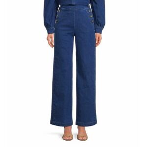 Sugarlips High Rise Sailor Wide Leg Denim Jeans Blue XL NWOT